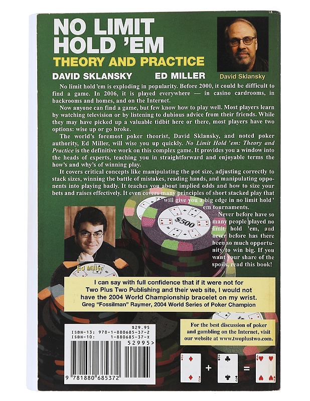 No limit hold'em : theory and practice - Sklansky, David - Tietokirjat ja oppaat - 10105492084 - 1