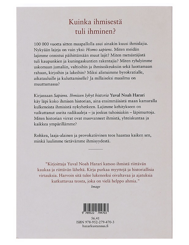 Sapiens : ihmisen lyhyt historia - Harari, Yuval Noah - Kirja lahjaksi - 10105492243 - 1