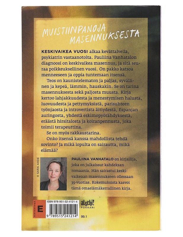 Keskivaikea vuosi : muistiinpanoja masennuksesta - Pauliina Vanhatalo - Elämäkerrat ja muistelmat - 10105492604 - 1