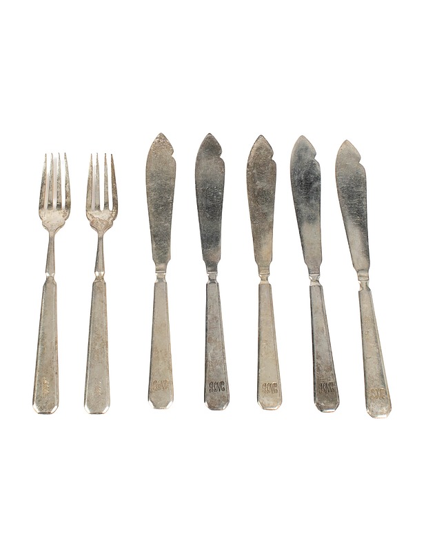 MAPPIN & WEBB hopeoidut kala-aterimet, 7 kpl - Aterimet - 10105492623 - 0