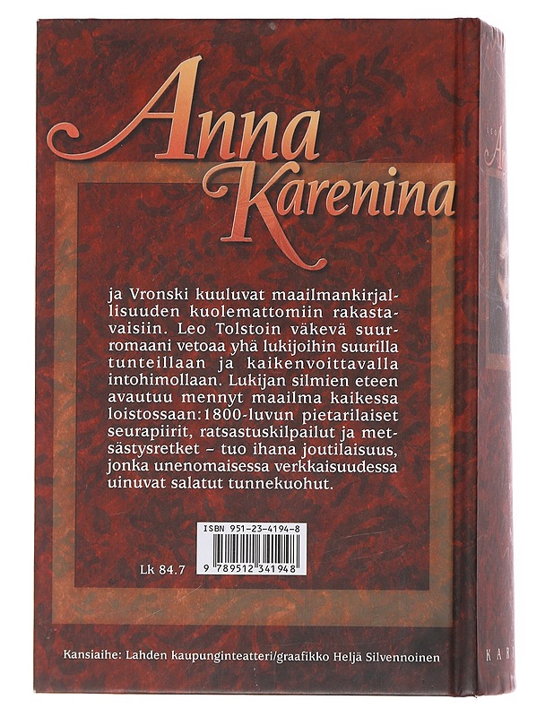Anna Karenina - Tolstoi, Leo - Romaanit ja novellit - 10105492734 - 1