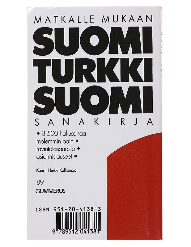 Suomi-turkki-suomi-sanakirja - Bremer, Heinrich - Tietokirjat ja oppaat - 10105492986 - 1
