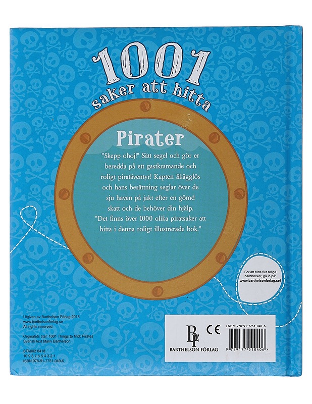 1001 saker att hitta : pirater - Barthelson, Malin - Lastenkirjat - 10105493150 - 1