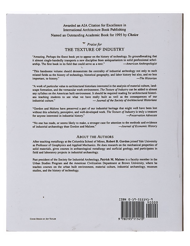 The Texture of Industry - Robert B. Gordon - Historiakirjat - 10105493258 - 1