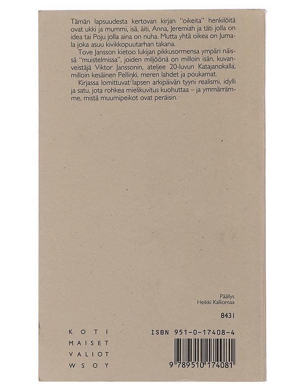 Kuvanveistäjän tytär - Jansson, Tove - Elämäkerrat ja muistelmat - 10105493283 - 1