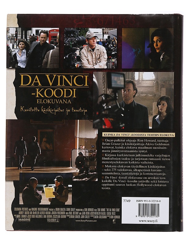 Da Vinci -koodi elokuvana : kuvitettu käsikirjoitus ja taustoja - Goldsman, Akiva - Tietokirjat - 10105493544 - 1