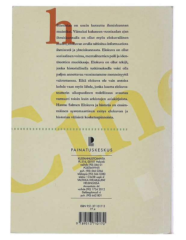 Elokuva ja historia - Hannu Salmi - Historiakirjat - 10105493619 - 1