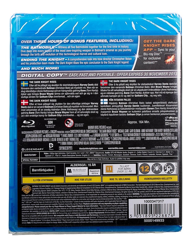The Dark Knight Rises - Blu-Ray - Blu-ray-levyt - 10105493728 - 1