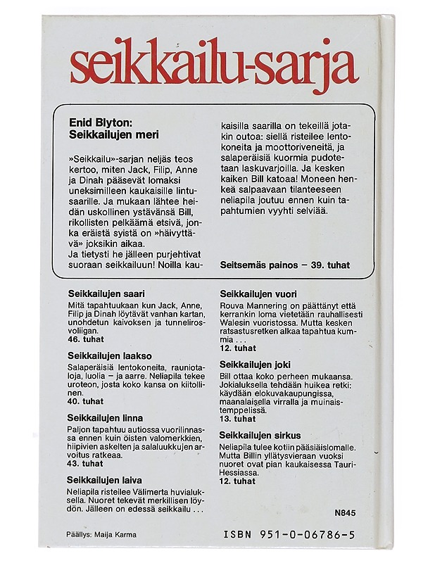 Seikkailujen meri - Blyton, Enid - Jännitys ja dekkarit - 10105493801 - 1