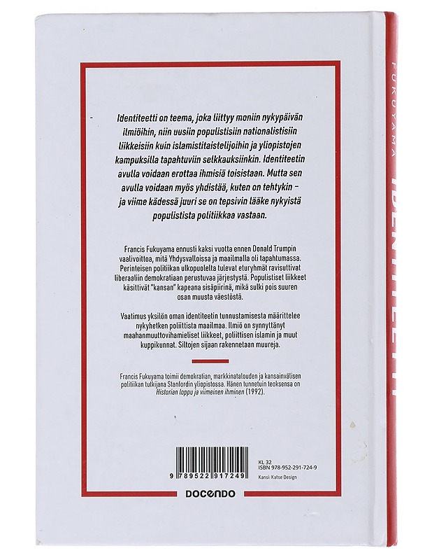 Identiteetti - Fukuyama, Francis - Historiakirjat - 10105493834 - 1