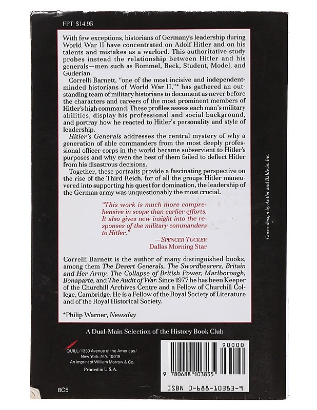 Hitler's generals: authoritative portaits of the men who waged Hitler's wars -  Correlli Barnett - Historiakirjat - 10105493851 - 1