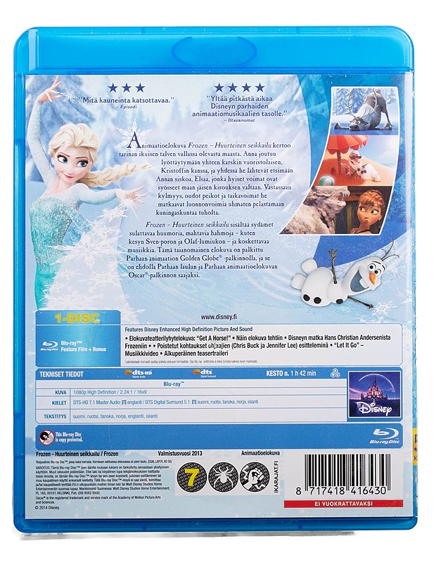 Frozen: huurteinen seikkailu - blu-ray - Blu-ray-levyt - 10105493863 - 1