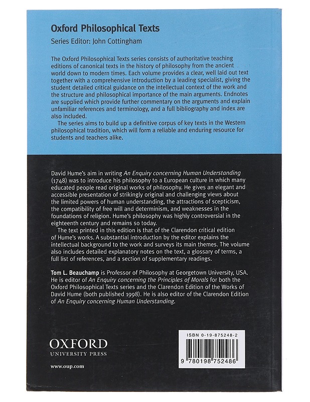 An enquiry concerning human understanding - Hume, David - Tietokirjat ja oppaat - 10105493936 - 1
