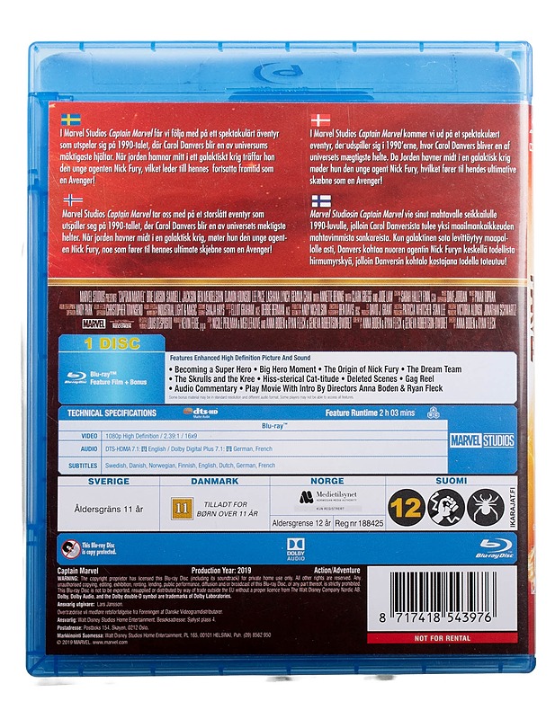 Captain Marvel - blu-ray - Blu-ray-levyt - 10105494105 - 1