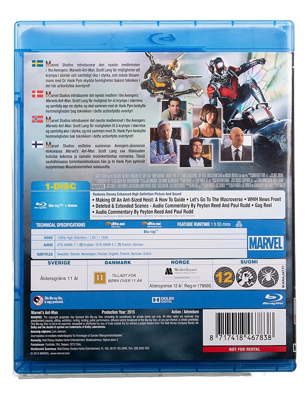 Ant-Man - blu-ray - Blu-ray-levyt - 10105494107 - 1