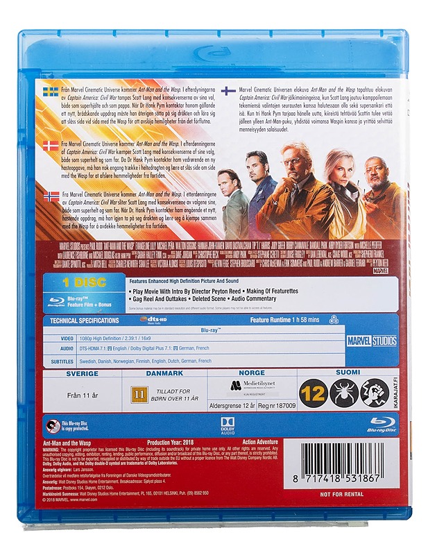 Ant-Man and the Wasp - blu-ray - Blu-ray-levyt - 10105494112 - 1