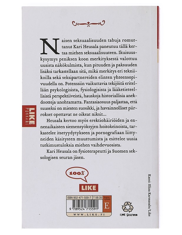 Miehen seksuaalisuus - Kari Heusala - Tietokirjat ja oppaat - 10105494218 - 1