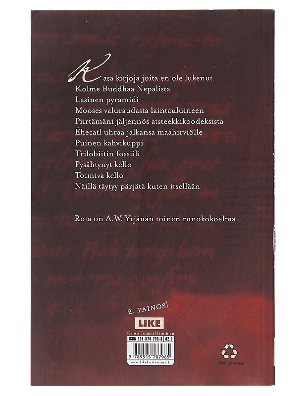 Rota - A. W. Yrjänä - Romaanit ja novellit - 10105494405 - 1