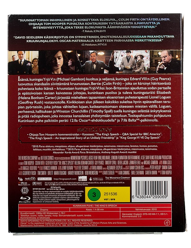 Kuninkaan puhe - Blu-ray - Blu-ray-levyt - 10105494510 - 1