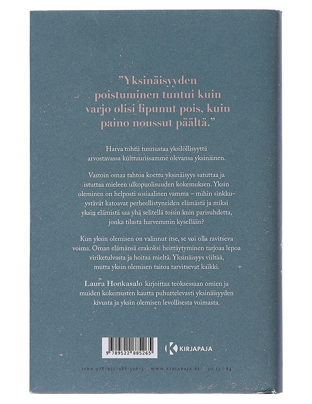 Pöytä yhdelle : yksinäisyydestä ja yksin olemisen taidosta - Laura Honkasalo - Elämäkerrat ja muistelmat - 10105494524 - 1