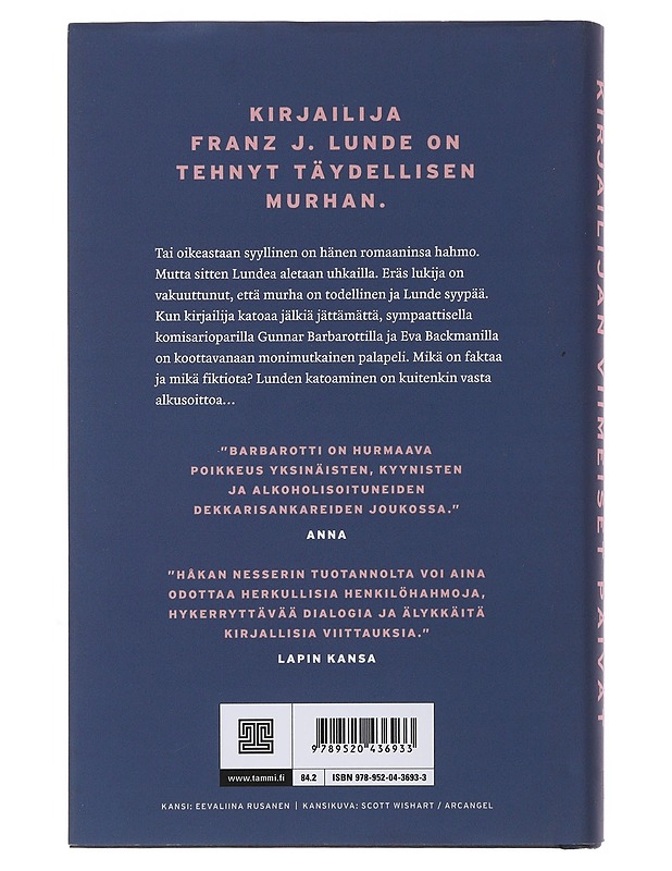 Kirjailijan viimeiset päivät : rikosromaani - Nesser, Håkan - Jännitys ja dekkarit - 10105494598 - 1