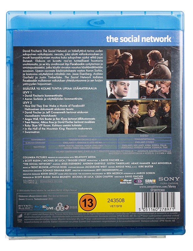 The Social Network - Blu-ray - Blu-ray-levyt - 10105494627 - 1
