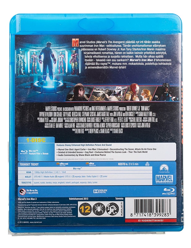 Iron Man 3 - Blu-ray - Blu-ray-levyt - 10105494659 - 1