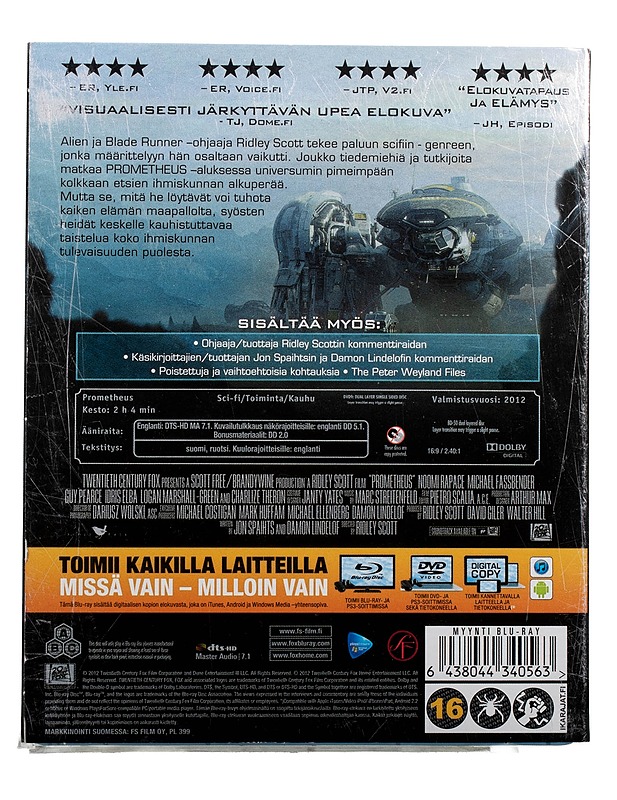 Prometheus - DVD/Blu-ray - DVD-elokuvat - 10105494695 - 1