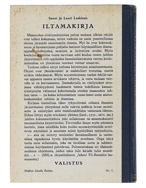 Iltamakirja - Sanni ja Lauri Leskinen - Tietokirjat ja oppaat - 10105494702 - 1