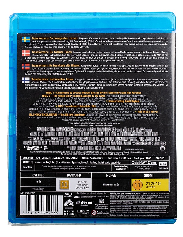 Transformers - Blu-ray - Blu-ray-levyt - 10105494906 - 1