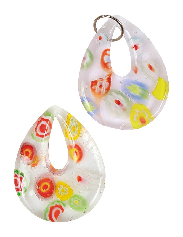 Lasinen kukka-amuletti, 2 kpl - Askartelu - 10105494937 - 0