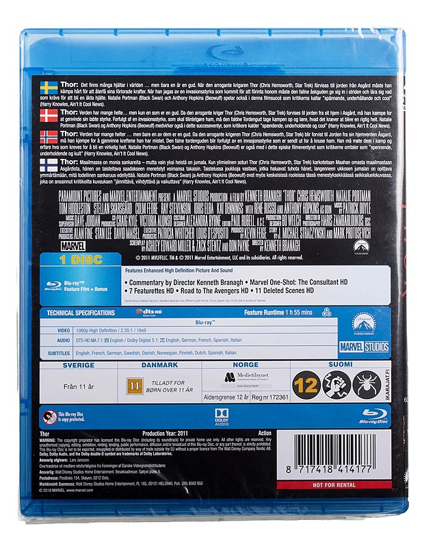 Thor - Blu-Ray - Blu-ray-levyt - 10105495280 - 1