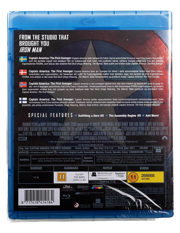 Captain America: The first Avenger - blu-Ray - Blu-ray-levyt - 10105495296 - 1