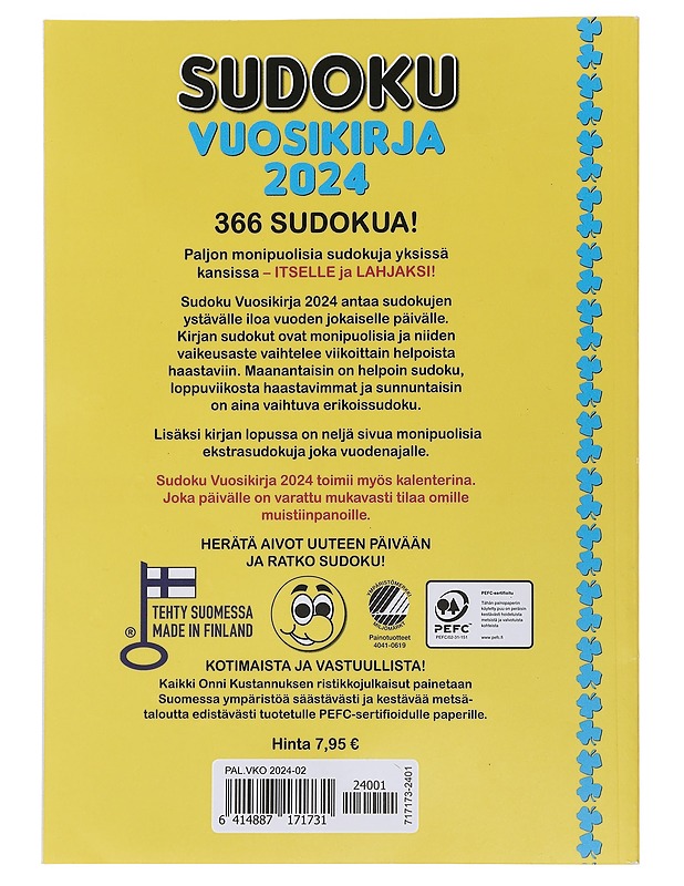 Sudoku Vuosikirja 2024 - Harrastekirjat - 10105495393 - 1