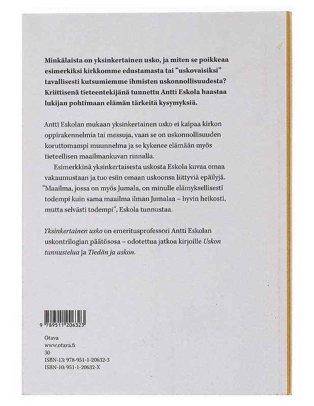 Yksinkertainen usko - Antti Eskola - Harrastekirjat - 10105495448 - 1