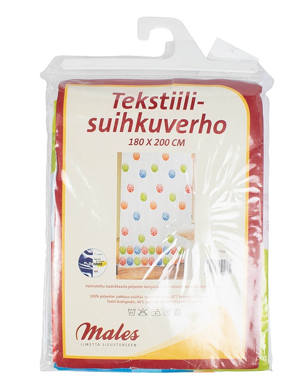MALES Tekstiilisuihkuverho, 180x200 cm  - Verhot ja kapat - 10105495548 - 0