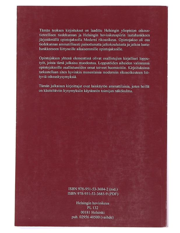 Kirjoituksia modernista rikosoikeudesta - Tietokirjat ja oppaat - 10105495597 - 1