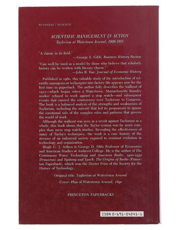 Scientific management in action - Aitken, Hugh G. J. - Tietokirjat ja oppaat - 10105495663 - 1