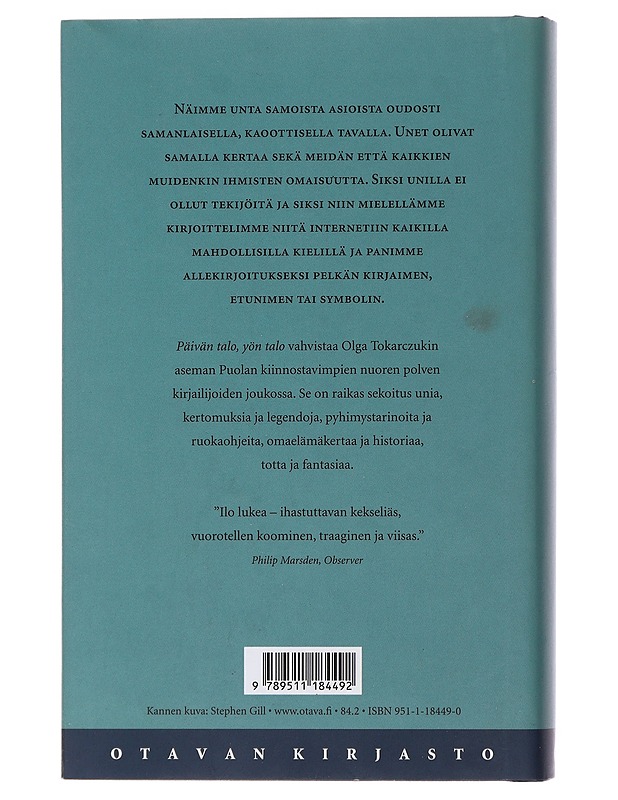 Päivän talo, yön talo - Tokarczuk, Olga - Romaanit ja novellit - 10105495723 - 1
