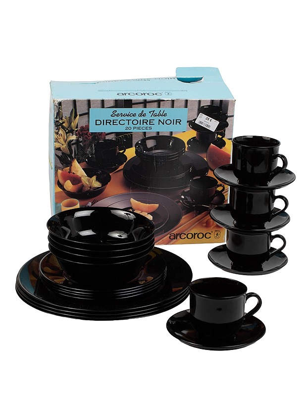 ARCOROC Directoire Noir astiasto, 20 osaa - Lautaset ja kulhot - 10105495772 - 0
