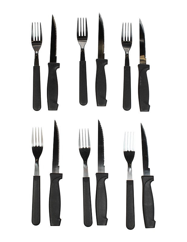 Pihviveitsi ja -haarukka setti, 6 paria - Aterimet - 10105495795 - 0