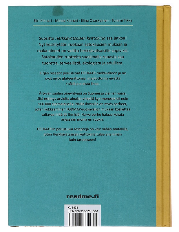 Herkkävatsaisen keittokirja : satokausiruokaa - Kinnari, Siiri - Ruokakirjat - 10105495847 - 1