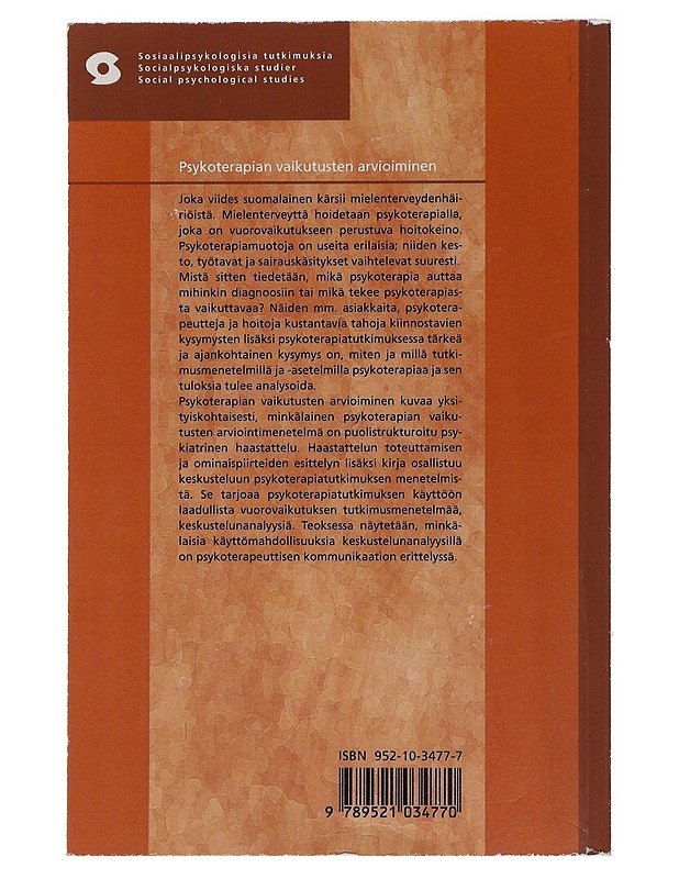 Psykoterapian vaikutusten arvioiminen - Leena-Maria Ehrling - Tietokirjat ja oppaat - 10105495910 - 1