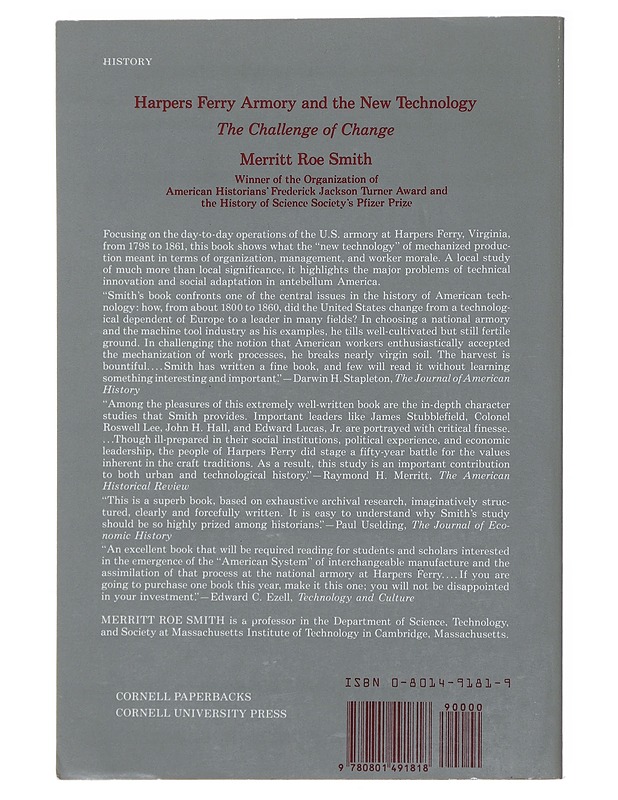 Harpers ferry armory and the new technology - Merritt Roe Smith - Historiakirjat - 10105495967 - 1