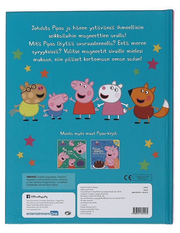 Pipsa ja ystävät : vekkuli magneettikirja - Karhu, Satu - Lastenkirjat - 10105496265 - 1