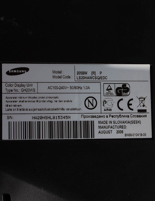 SAMSUNG Syncmaster 205BW 20" -näyttö - Tietokoneet - 10105496483 - 3
