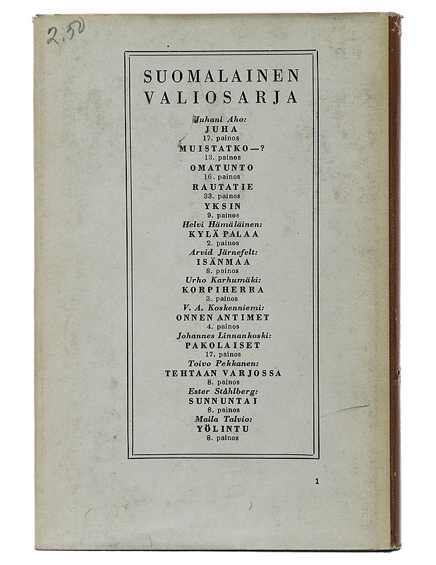 Omatunto - Juhani Aho - Romaanit ja novellit - 10105496838 - 1