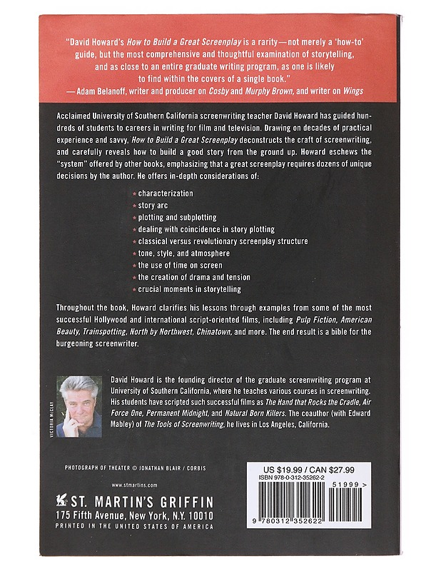 How to Build a Great Screenplay: A Master Class in Storytelling for Film - Howard, David - Harrastekirjat - 10105496912 - 1