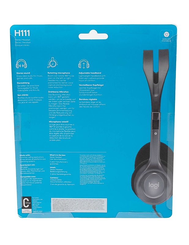 LOGITECH H111 headset - Viihde-elektroniikka - 10105496957 - 1