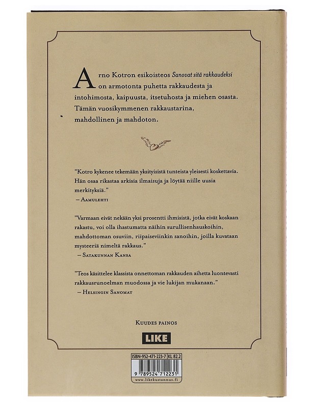 Sanovat sitä rakkaudeksi - Kotro, Arno - Runot ja näytelmät - 10105496972 - 1